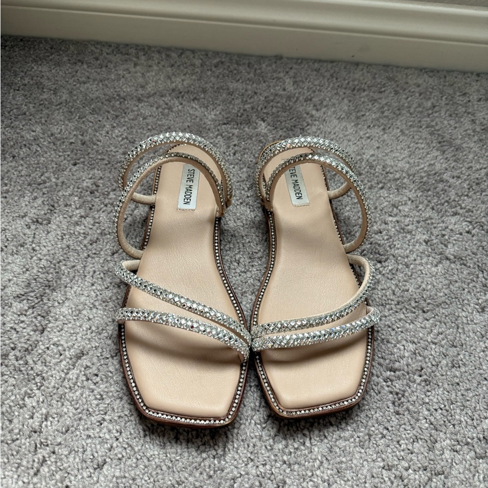 Steve Madden Sparkling Silver Sandals